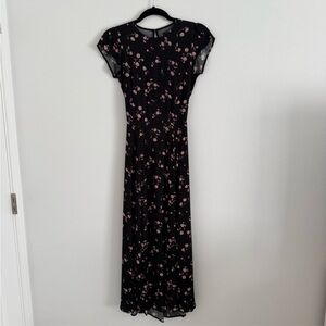 Reformation Black Floral Midi Dress